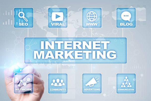 Internet marketing concept. SEO. Business en technologie. - Foto, afbeelding