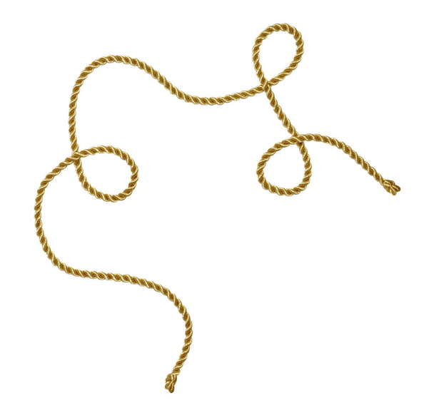 Golden shiny rope. - Photo, Image