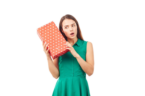 Young woman with gift - Photo, Image
