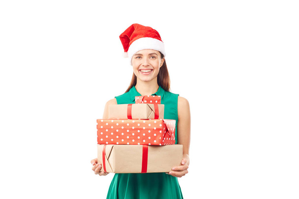 Portrait with Christmas gifts - Foto, Imagem