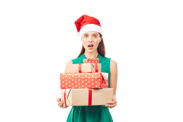Portrait with Christmas gifts - Foto, Imagen