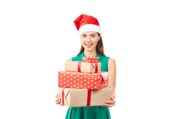 Portrait with Christmas gifts - 写真・画像