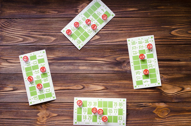 play bingo on wooden table - Photo, Image