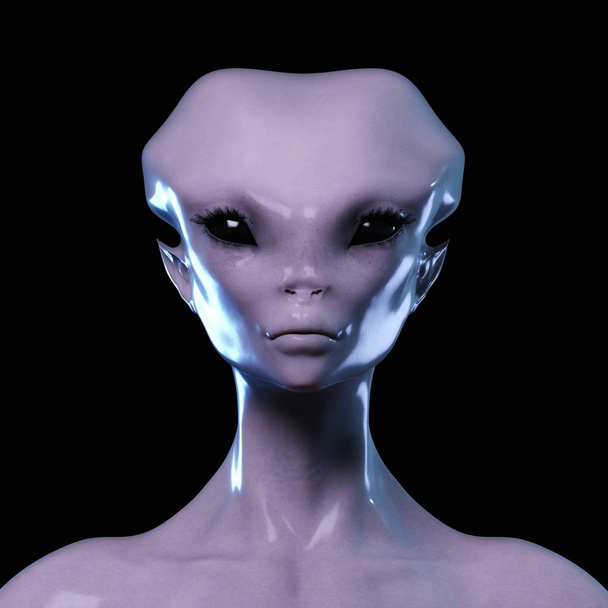 Digital 3D Illustration of an Alien - Foto, Imagem