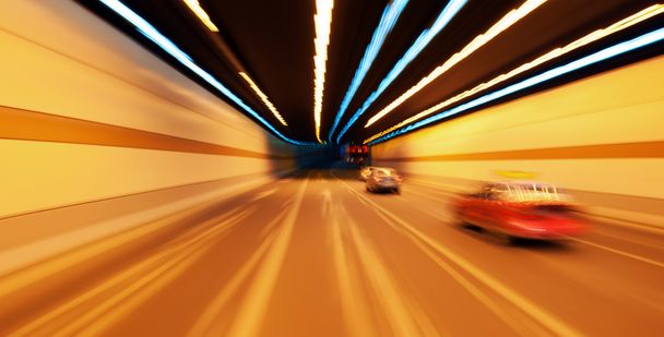 snelle auto in de tunnel - Foto, afbeelding
