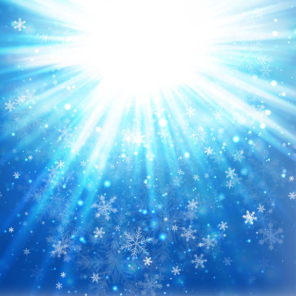 Синий счастливый рождественский фон
 - Вектор,изображение