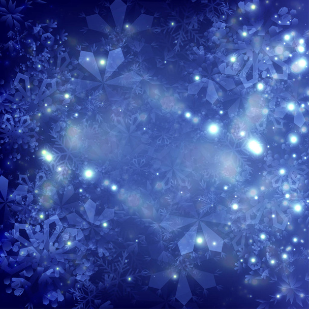 Blauwe Happy Kerstmis achtergrond - Vector, afbeelding