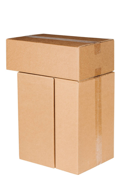 three carton boxes on white - Zdjęcie, obraz