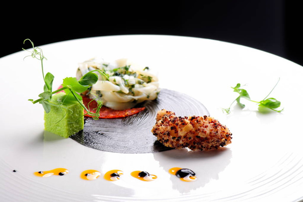 Haute cuisine, Gourmet appetizer, squid  - Photo, Image