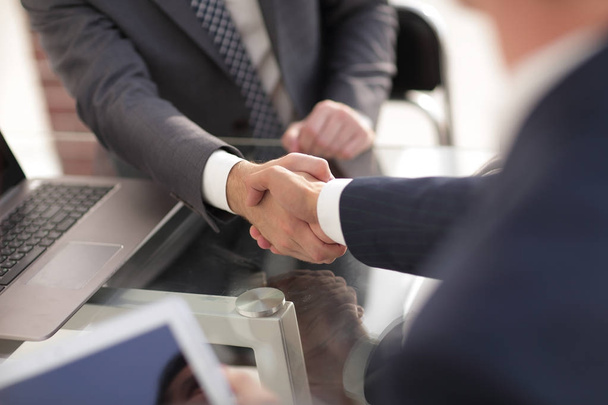confident handshake of business partners - Photo, Image