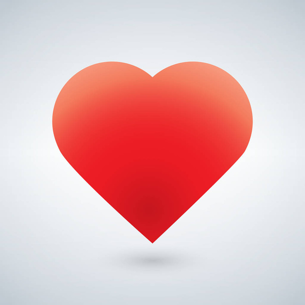 Símbolo rojo del corazón aislado en blanco, usando gradiente
 - Vector, Imagen