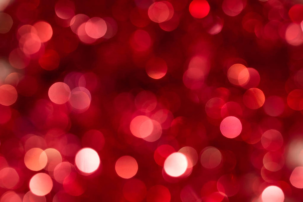 Christmas and New Year red blurred defocused bokeh background - Photo, Image