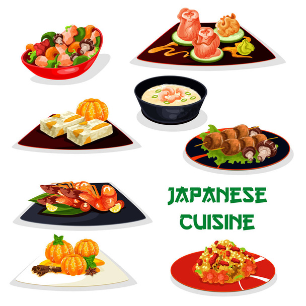 Japán étterem vacsora ikon az ázsiai konyha - Vektor, kép