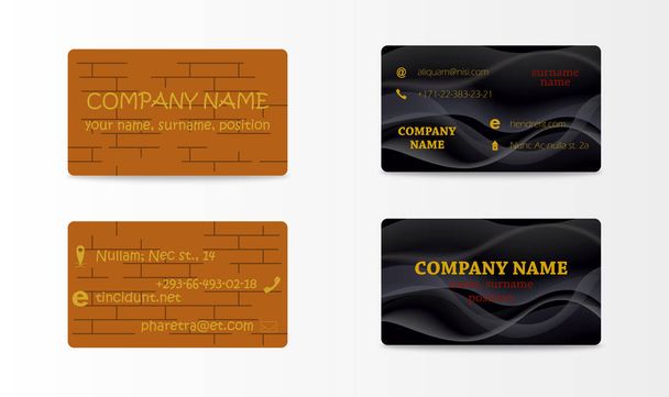 ベクトル現代創造的でトレンド ビジネス カード セットのコレクション - ベクター画像