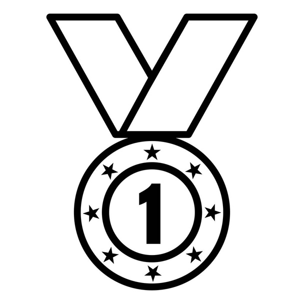 значок медали на белом фоне - Вектор,изображение