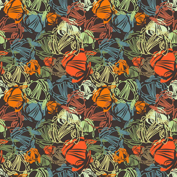 Seamless pattern with grunge hipster pear. Fruit, concept for print. - Vector, Image