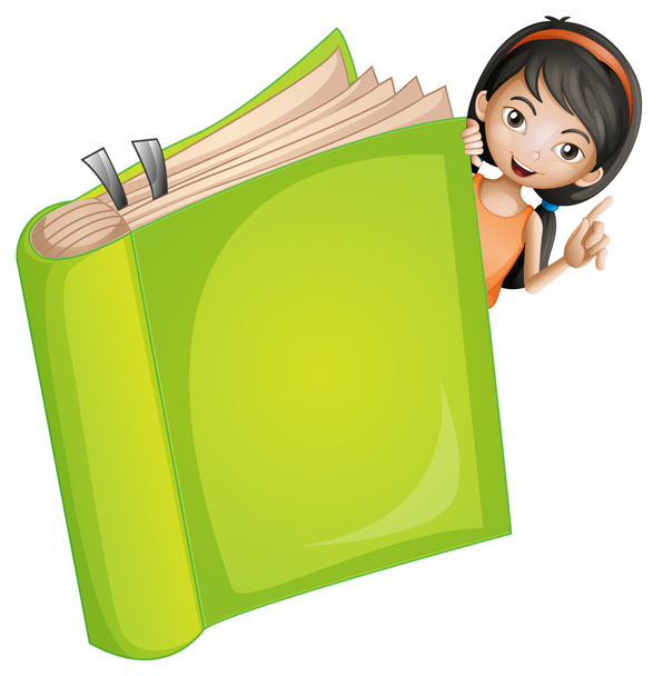 A girl and a book - Vector, Image