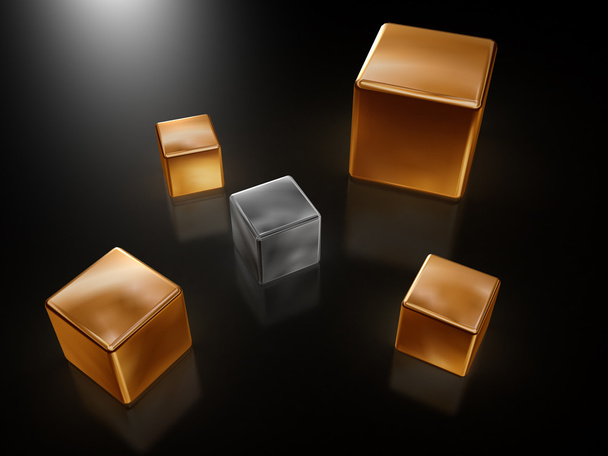 golden cubes - Foto, Imagen