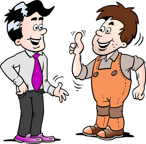 漫画ベクトル図が二人の男のことで合意した契約 - ベクター画像