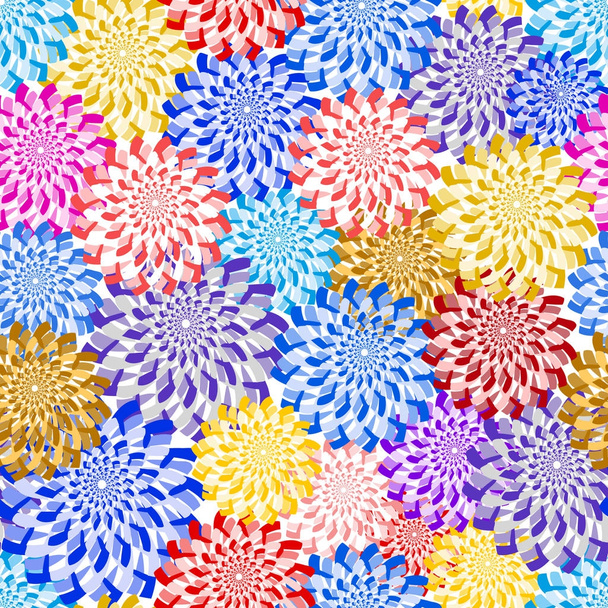 Vector seamless pattern. Nature stylish texture. Colored flowers aster. - Διάνυσμα, εικόνα