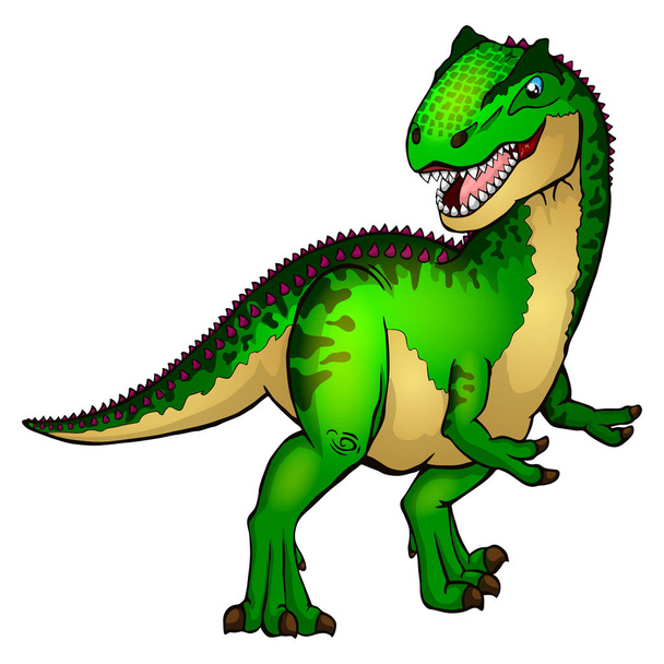 Милий мультяшний алозавр. Ізольована ілюстрація мультяшного динозавра
. - Вектор, зображення