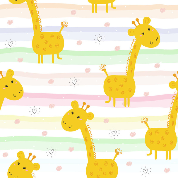 Cute giraffe Pattern print for kids - Vector, afbeelding