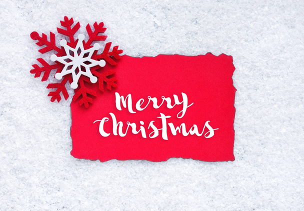 Greeting card on snow background. Christmas background with space for your text. - Foto, Imagem