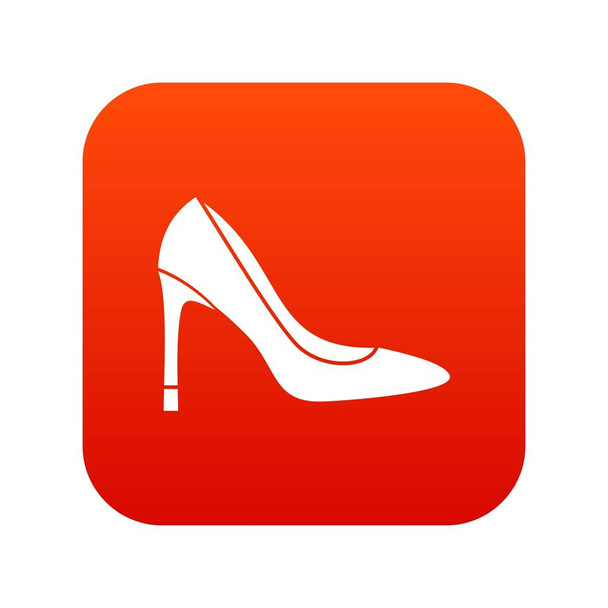 High heel shoe icon digital red - Vektori, kuva