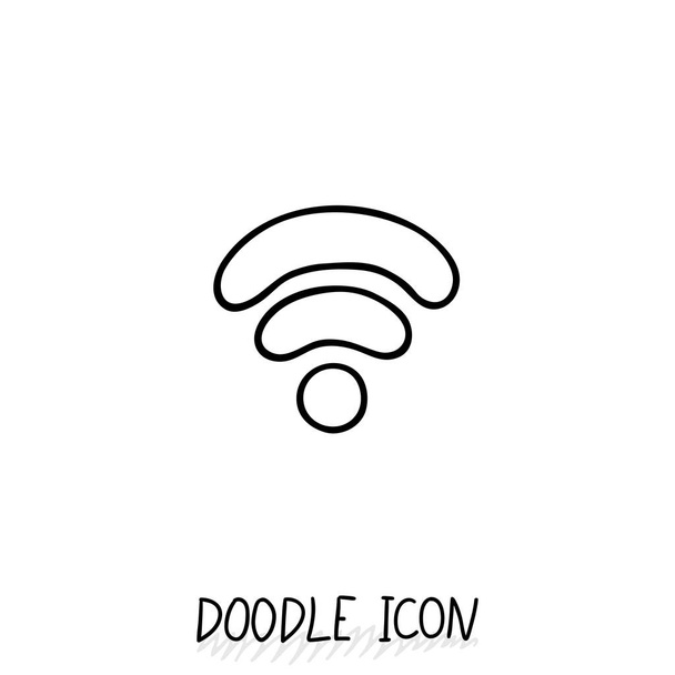 Doodle wifi icon. Vector internet and connection symbol. - Photo, Image