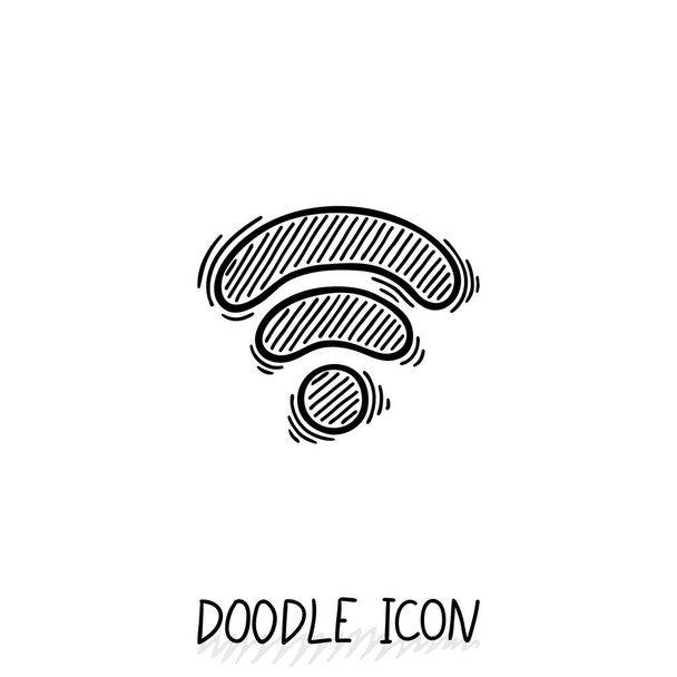 Doodle ikona wifi. Internet i połączenia symbol wektor. - Zdjęcie, obraz