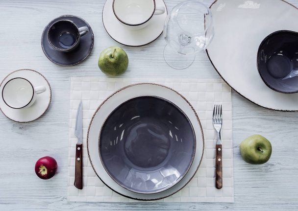 Served and decorated table with stilish utensil - Photo, Image
