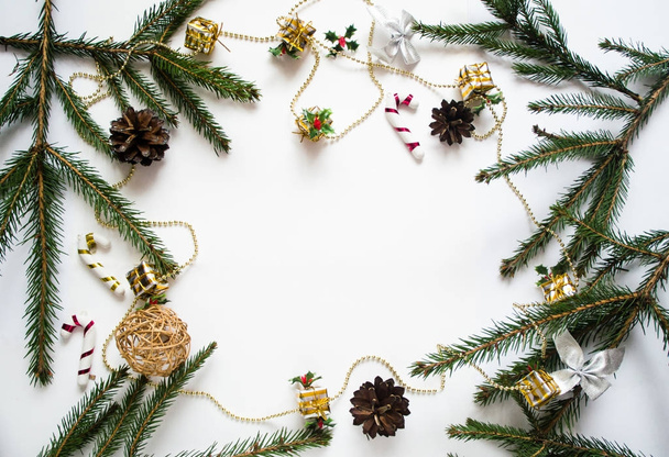 Christmas decorations on a white background - Фото, зображення