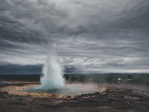 Eruption of geysir Strokkur at Haukadalur area in south Iceland - Photo, Image