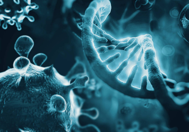 Vírus HIV infecta DNA humano
 - Foto, Imagem