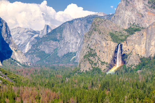Sommerlandschaft des Yosemite National Park Valley vom Tunnelblick aus. Kalifornien, USA. - Foto, Bild