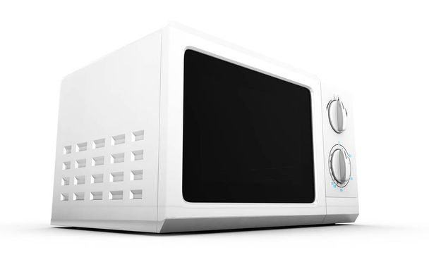 realistic microwave oven on isolated, kitchen object 3d illustra - Zdjęcie, obraz