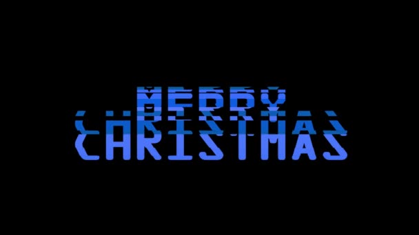 merry christmas words glitch interference noise effect close up seamless loop animation background - new quality retro vintage modern futuristic wording typography video footage - Footage, Video