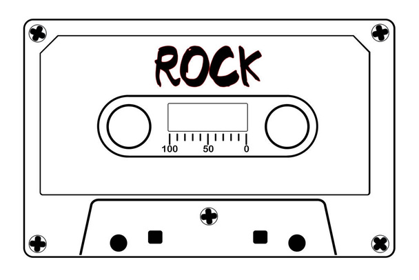 Rock Music Tape Cassette - Wektor, obraz