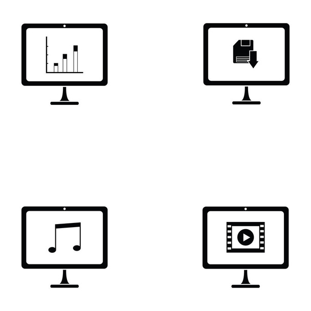 computer screen icon set - Vector, Image