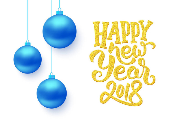Mutlu yeni yıl tipografi vektör kartındaki - Vektör, Görsel