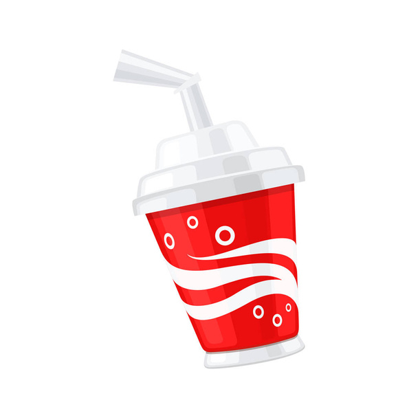 赤の使い捨てカップ飲料  - ベクター画像