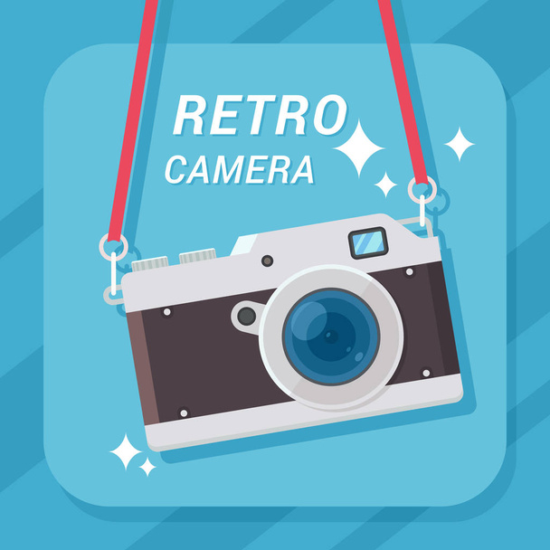 Retro camera or vintage camera - Вектор,изображение