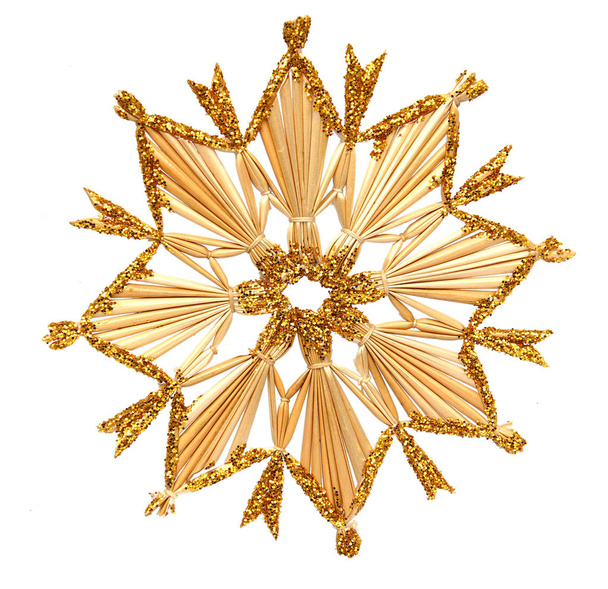 Snowflake or star made of straw - Foto, Imagem