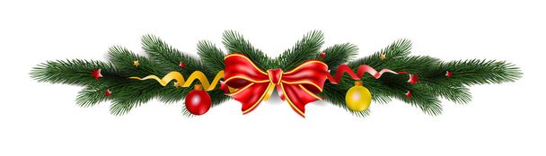 Karácsonyi fenyő fa dekor hagyomány és baw. Holiday vektor  - Vektor, kép