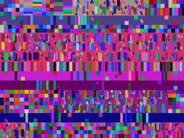 Aksaklık arka plan. Sinyal hata piksel Mozaik. Renkli desen. Vektör çizim - Vektör, Görsel