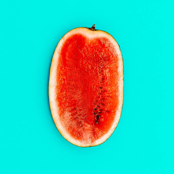 Half Watermelon. Minimal. Flat lay style - Zdjęcie, obraz