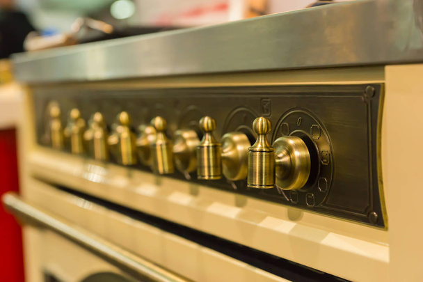 Close up of gas range oven - Photo, image