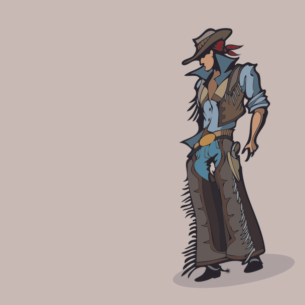 Vector illustraton of a western cowboy. - Vector, Image
