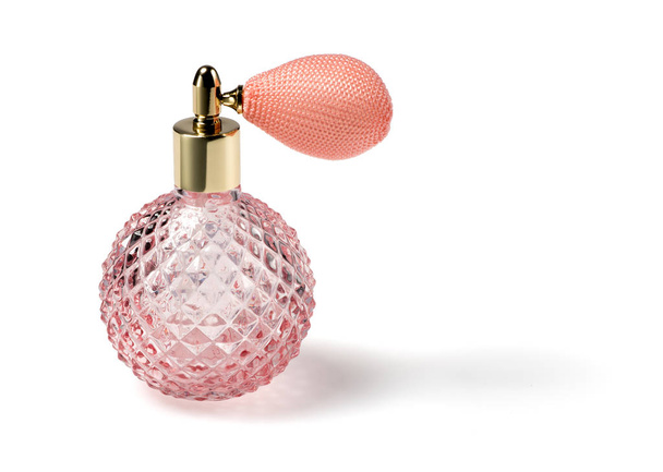 Rózsaszín csiszolt üveg parfümös üveg kézi szivattyú - Fotó, kép