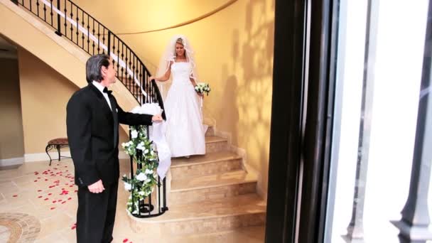 Büszke apa nézte a lánya esküvői ruha - Felvétel, videó